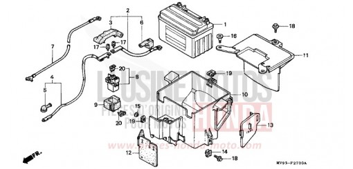BATTERIE/BOITIER DE BATTERIE CBR600FN de 1992